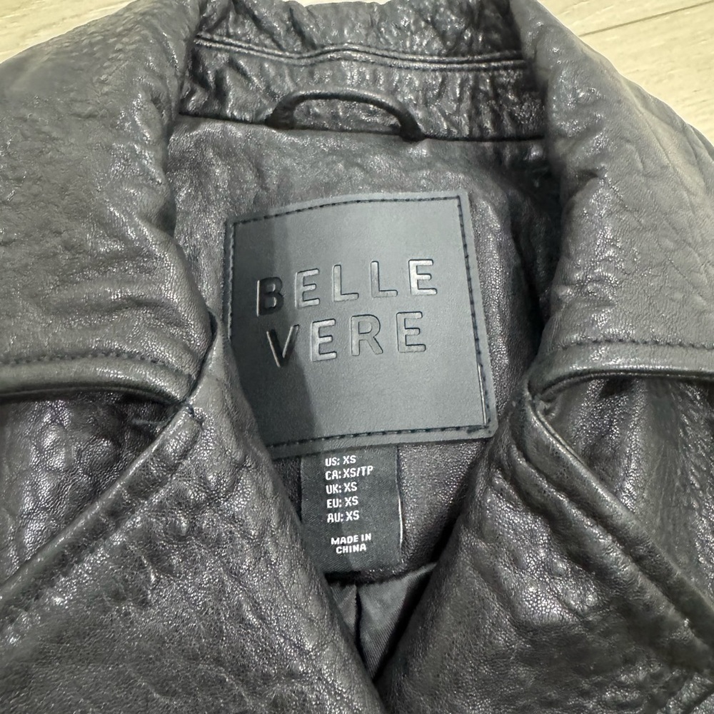 Belle Vere Leather Biker Jacket Emoji Patches - Picture 9 of 11